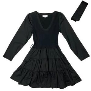 Karina Grimaldi dress is a black mini cocktail dress